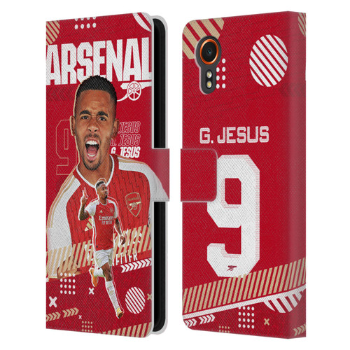 Arsenal FC 2023/24 First Team Gabriel Jesus Leather Book Wallet Case Cover For Samsung Galaxy Xcover7 5G