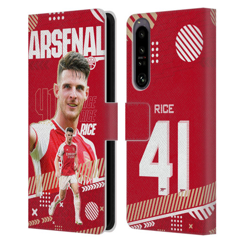 Arsenal FC 2023/24 First Team Declan Rice Leather Book Wallet Case Cover For Sony Xperia 1 IV