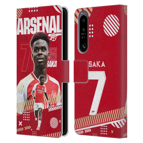 Arsenal FC 2023/24 First Team Bukayo Saka Leather Book Wallet Case Cover For Sony Xperia 1 IV