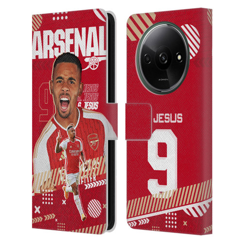 Arsenal FC 2023/24 First Team Gabriel Jesus Leather Book Wallet Case Cover For Xiaomi Redmi A3