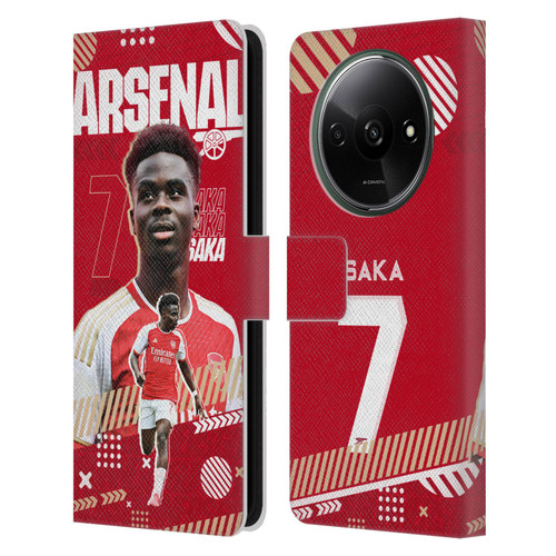 Arsenal FC 2023/24 First Team Bukayo Saka Leather Book Wallet Case Cover For Xiaomi Redmi A3