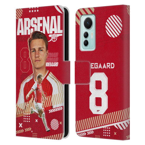 Arsenal FC 2023/24 First Team Martin Ødegaard Leather Book Wallet Case Cover For Xiaomi 12 Lite
