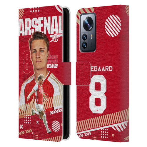 Arsenal FC 2023/24 First Team Martin Ødegaard Leather Book Wallet Case Cover For Xiaomi 12 Pro