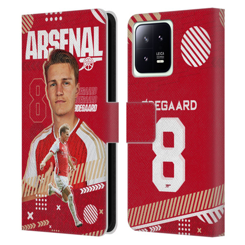 Arsenal FC 2023/24 First Team Martin Ødegaard Leather Book Wallet Case Cover For Xiaomi 13 5G