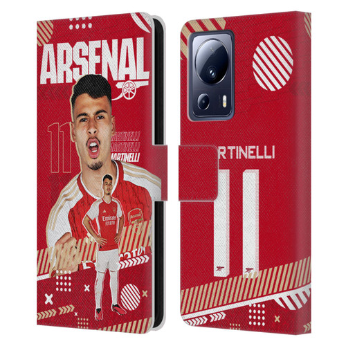 Arsenal FC 2023/24 First Team Gabriel Leather Book Wallet Case Cover For Xiaomi 13 Lite 5G