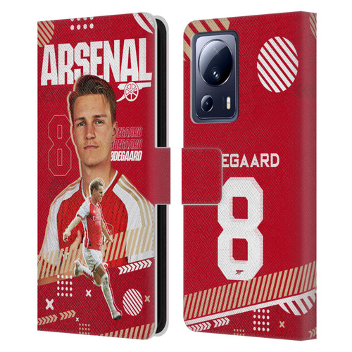 Arsenal FC 2023/24 First Team Martin Ødegaard Leather Book Wallet Case Cover For Xiaomi 13 Lite 5G