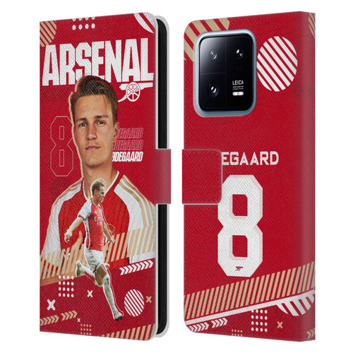Arsenal FC 2023/24 First Team Martin Ødegaard Leather Book Wallet Case Cover For Xiaomi 13 Pro 5G