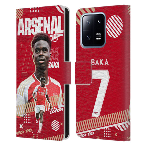 Arsenal FC 2023/24 First Team Bukayo Saka Leather Book Wallet Case Cover For Xiaomi 13 Pro 5G