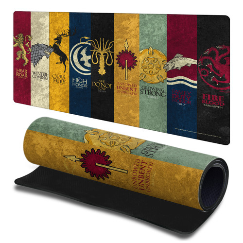 HBO Game of Thrones Graphic Art All Houses Gaming Office Desk PC Keyboard Mouse Mat Pad 23.62 x 11.81 x 0.12 inches (600 x 300 mm) - L