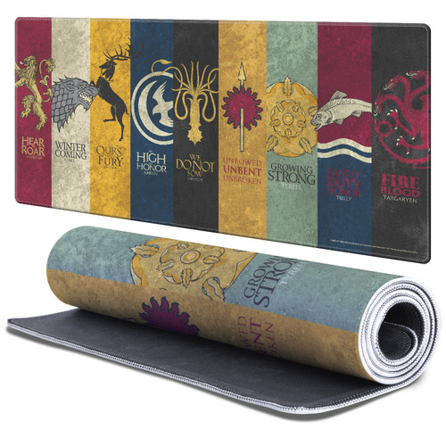 HBO Game of Thrones Graphic Art All Houses Gaming Office Desk PC Keyboard Mouse Mat Pad 37.4 x 15.75 x 0.16 inches (900 x 400 mm) - XL