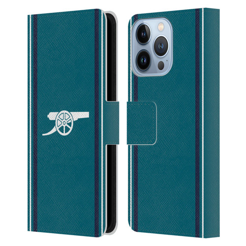 Arsenal FC 2023/24 Crest Kit Third Leather Book Wallet Case Cover For Apple iPhone 13 Pro
