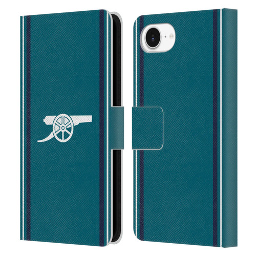 Arsenal FC 2023/24 Crest Kit Third Leather Book Wallet Case Cover For Apple iPhone 16e