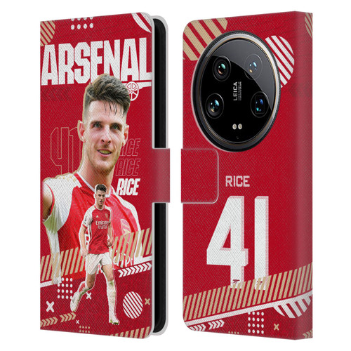 Arsenal FC 2023/24 First Team Declan Rice Leather Book Wallet Case Cover For Xiaomi 14 Ultra
