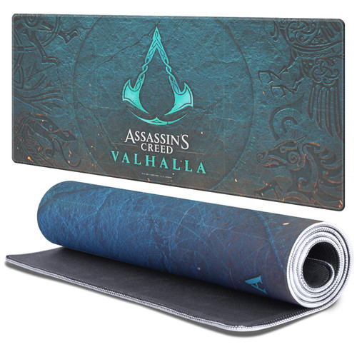 Assassin's Creed Valhalla Graphics Logo Gaming Office Desk PC Keyboard Mouse Mat Pad 37.4 x 15.75 x 0.16 inches (900 x 400 mm) - XL