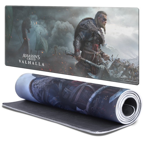 Assassin's Creed Valhalla Graphics Male Eivor Raid Gaming Office Desk PC Keyboard Mouse Mat Pad - XL
