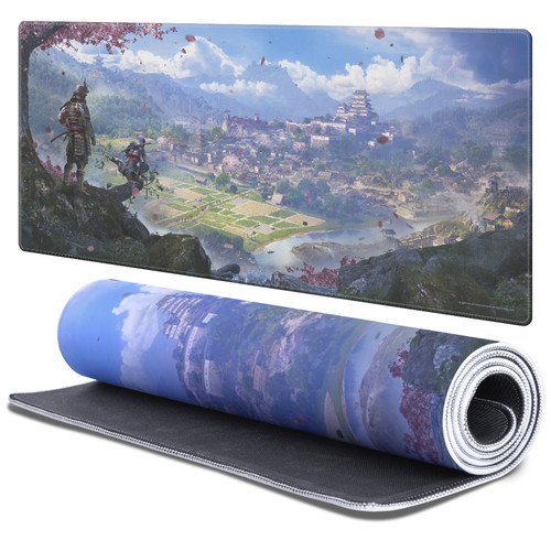 Assassin's Creed Shadows Graphics Key Art Gaming Office Desk PC Keyboard Mouse Mat Pad 37.4 x 15.75 x 0.16 inches (900 x 400 mm) - XL