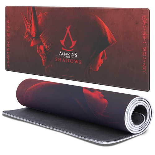 Assassin's Creed Shadows Graphics Yasuke And Naoe Gaming Office Desk PC Keyboard Mouse Mat Pad - XL