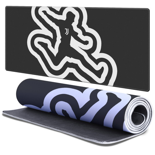 Juventus Football Club Crest Logo Graphics Gaming Office Desk PC Keyboard Mouse Mat Pad 37.4 x 15.75 x 0.16 inches (900 x 400 mm) - XL