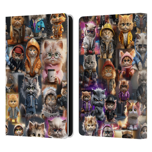 D.S. Valori Kitty And Puppy Kitty Kingdom Leather Book Wallet Case Cover For Amazon Kindle Paperwhite 5 (2021)