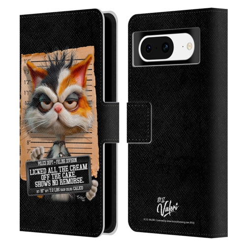 D.S. Valori Kitty And Puppy Kitty Licked The Cream Leather Book Wallet Case Cover For Google Pixel 8