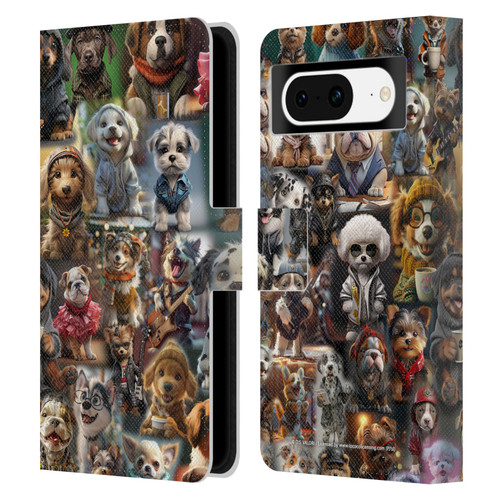 D.S. Valori Kitty And Puppy Puppy Kingdom Leather Book Wallet Case Cover For Google Pixel 8