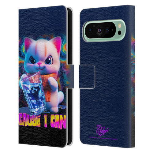 D.S. Valori Kitty And Puppy Kitty Cause I Can Leather Book Wallet Case Cover For Google Pixel 9 Pro XL