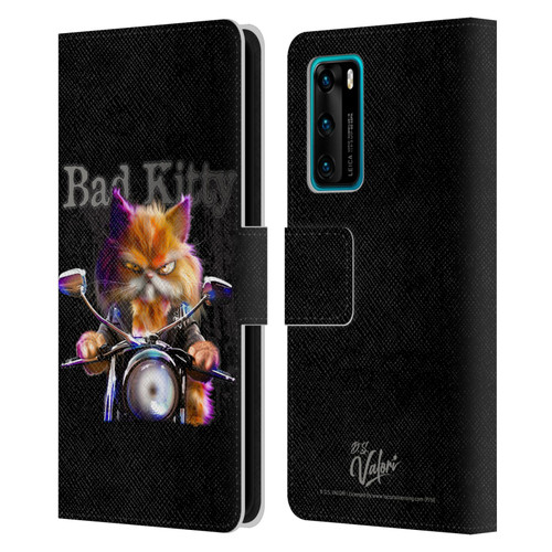 D.S. Valori Kitty And Puppy Bad Kitty Leather Book Wallet Case Cover For Huawei P40 5G