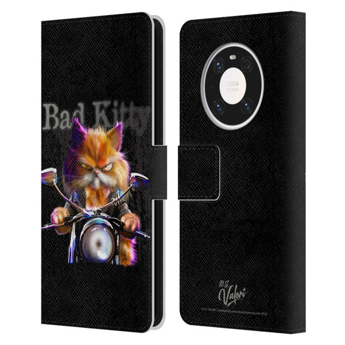 D.S. Valori Kitty And Puppy Bad Kitty Leather Book Wallet Case Cover For Huawei Mate 40 Pro 5G