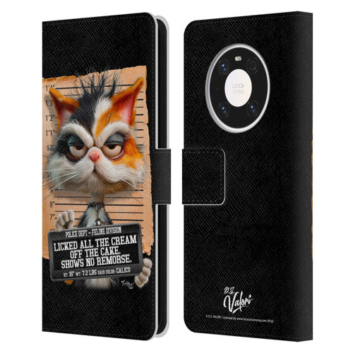 D.S. Valori Kitty And Puppy Kitty Licked The Cream Leather Book Wallet Case Cover For Huawei Mate 40 Pro 5G