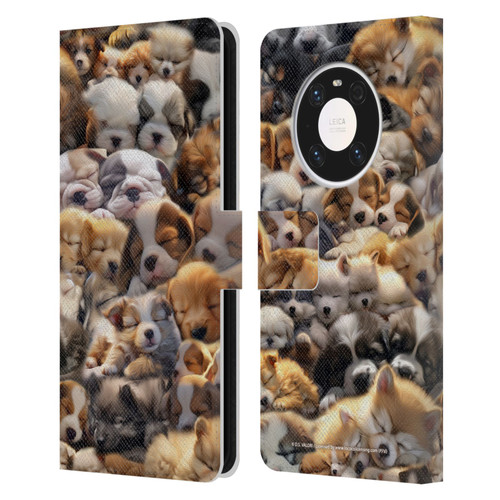 D.S. Valori Kitty And Puppy Puppy Dreams Leather Book Wallet Case Cover For Huawei Mate 40 Pro 5G