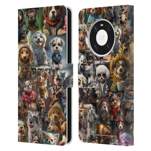 D.S. Valori Kitty And Puppy Puppy Kingdom Leather Book Wallet Case Cover For Huawei Mate 40 Pro 5G