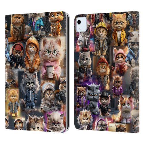 D.S. Valori Kitty And Puppy Kitty Kingdom Leather Book Wallet Case Cover For Apple iPad Air 11 2020/2022/2024/2025