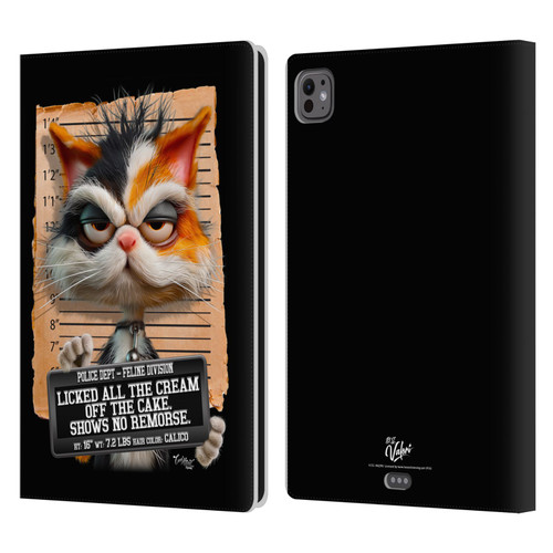 D.S. Valori Kitty And Puppy Kitty Licked The Cream Leather Book Wallet Case Cover For Apple iPad Pro 11 M4 2024