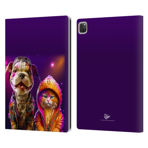 D.S. Valori Kitty And Puppy Hip Hop Pals Leather Book Wallet Case Cover For Apple iPad Pro 13 M4 2024