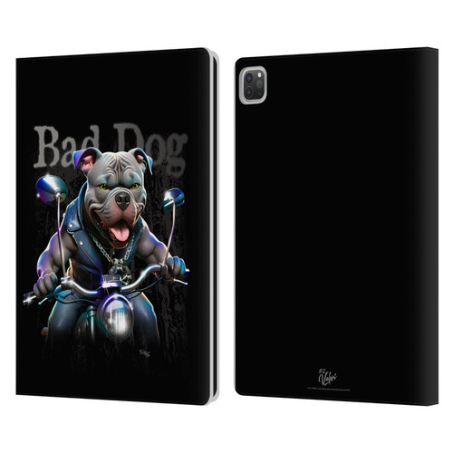 D.S. Valori Kitty And Puppy Bad Dog Leather Book Wallet Case Cover For Apple iPad Pro 12.9 2020/2021/2022