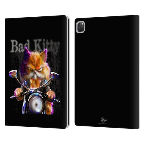 D.S. Valori Kitty And Puppy Bad Kitty Leather Book Wallet Case Cover For Apple iPad Pro 12.9 2020/2021/2022