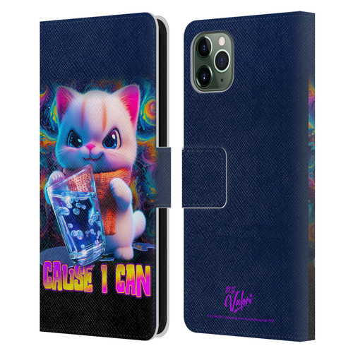 D.S. Valori Kitty And Puppy Kitty Cause I Can Leather Book Wallet Case Cover For Apple iPhone 11 Pro Max