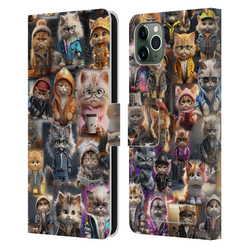 D.S. Valori Kitty And Puppy Kitty Kingdom Leather Book Wallet Case Cover For Apple iPhone 11 Pro Max