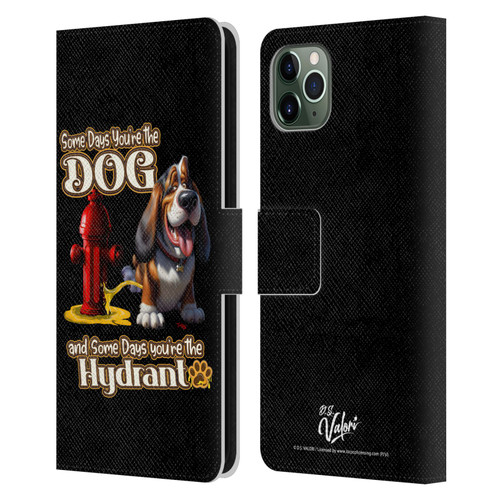 D.S. Valori Kitty And Puppy Some Days You're The Dog Leather Book Wallet Case Cover For Apple iPhone 11 Pro Max