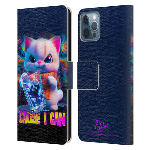 D.S. Valori Kitty And Puppy Kitty Cause I Can Leather Book Wallet Case Cover For Apple iPhone 12 / iPhone 12 Pro