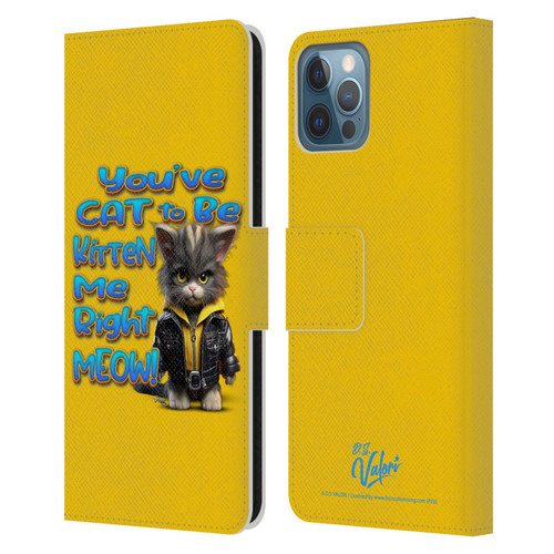 D.S. Valori Kitty And Puppy You've Cat To Be Kitten Me Leather Book Wallet Case Cover For Apple iPhone 12 / iPhone 12 Pro