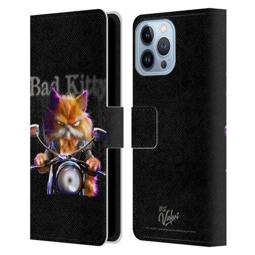 D.S. Valori Kitty And Puppy Bad Kitty Leather Book Wallet Case Cover For Apple iPhone 13 Pro Max