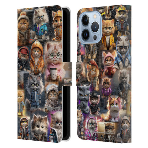 D.S. Valori Kitty And Puppy Kitty Kingdom Leather Book Wallet Case Cover For Apple iPhone 13 Pro Max