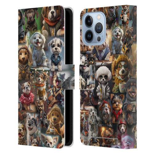 D.S. Valori Kitty And Puppy Puppy Kingdom Leather Book Wallet Case Cover For Apple iPhone 13 Pro Max