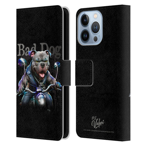 D.S. Valori Kitty And Puppy Bad Dog Leather Book Wallet Case Cover For Apple iPhone 13 Pro