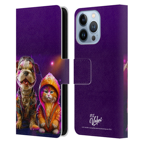 D.S. Valori Kitty And Puppy Hip Hop Pals Leather Book Wallet Case Cover For Apple iPhone 13 Pro