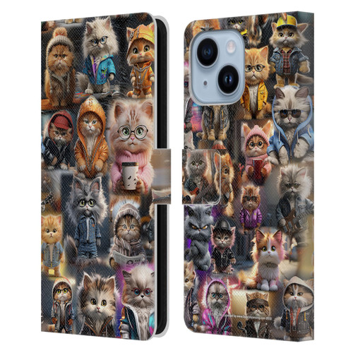 D.S. Valori Kitty And Puppy Kitty Kingdom Leather Book Wallet Case Cover For Apple iPhone 14 Plus