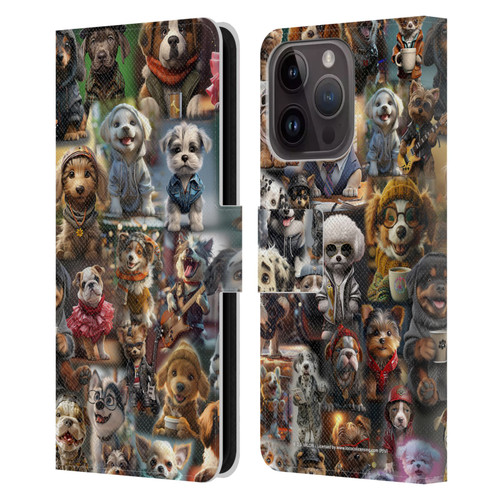 D.S. Valori Kitty And Puppy Puppy Kingdom Leather Book Wallet Case Cover For Apple iPhone 15 Pro