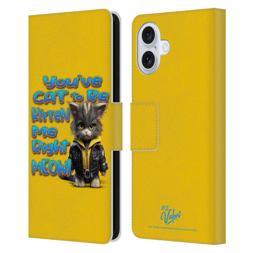 D.S. Valori Kitty And Puppy You've Cat To Be Kitten Me Leather Book Wallet Case Cover For Apple iPhone 16 Plus