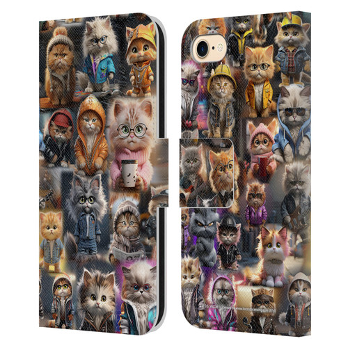 D.S. Valori Kitty And Puppy Kitty Kingdom Leather Book Wallet Case Cover For Apple iPhone 7 / 8 / SE 2020 & 2022